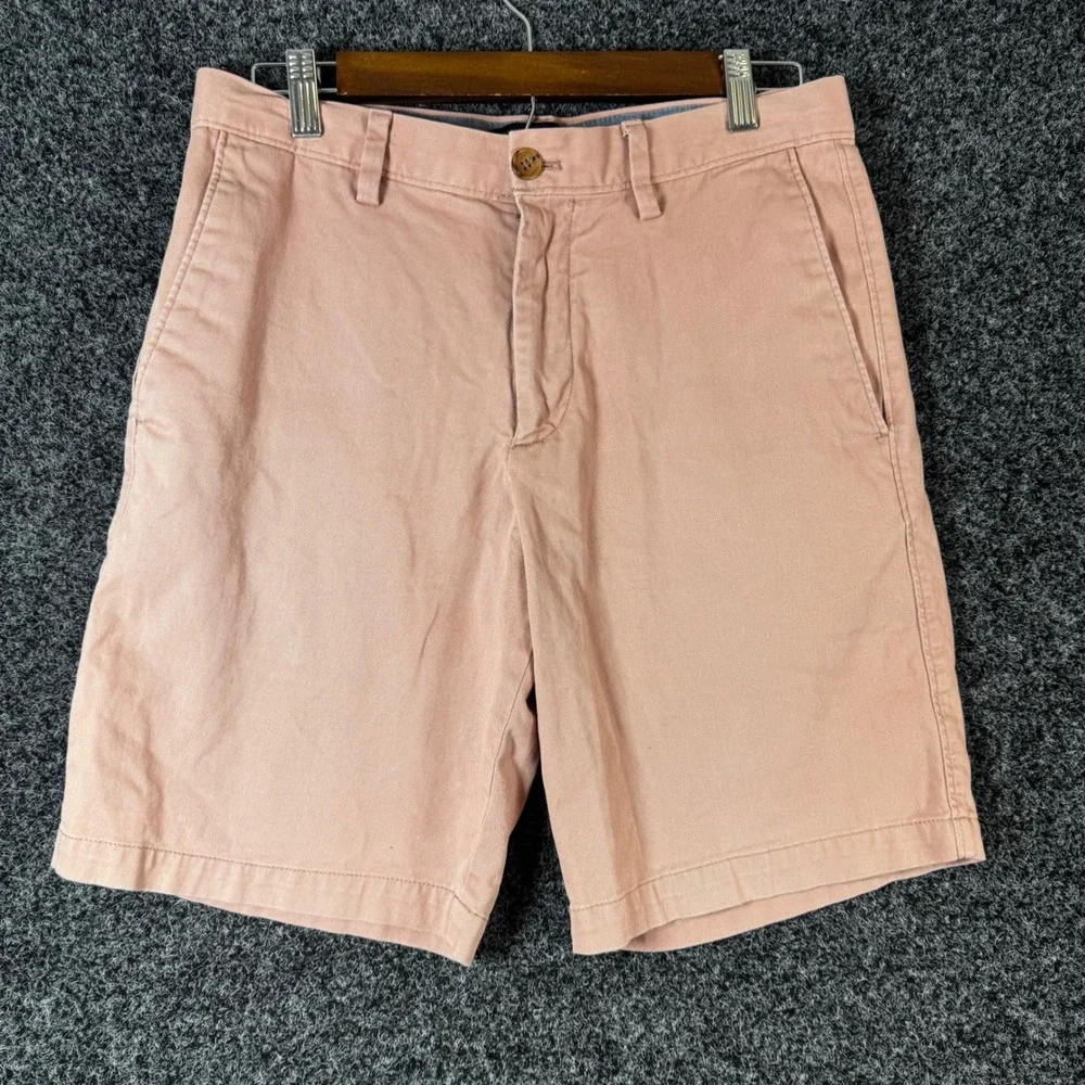 Banana Republic Aiden Shorts Mens 30 Salmon Pink Slim Fit Stretch Chino Cotton